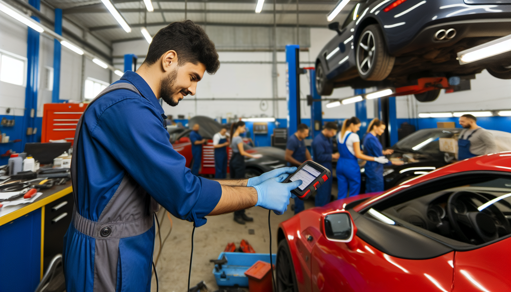 Auto repair shop with digital vehicle inspection