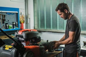 corrective maintenance performed on a lawnmower