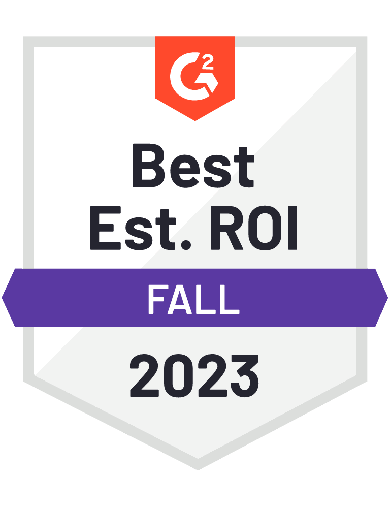Best Est. ROI Fall 2023 badge